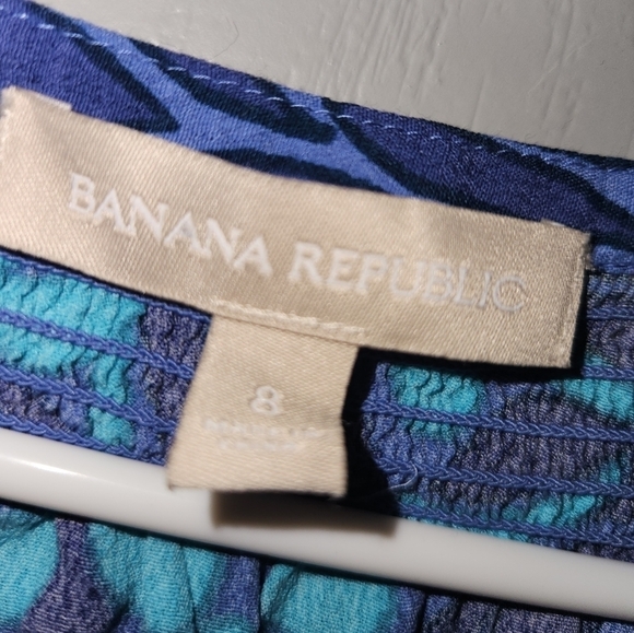 Banana Republic Rayon Lavender/Teal/Bluish Purple Dress Size 8 Easter - Picture 3 of 14